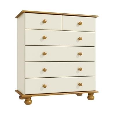 Read more about Cream and pine chest of 6 drawers hamilton
